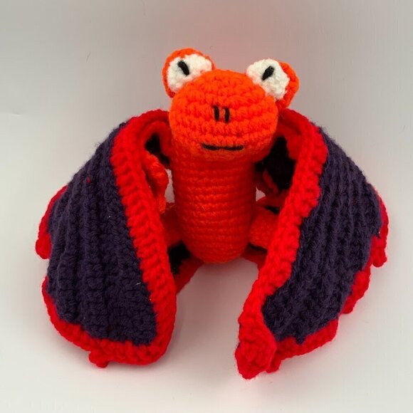 Handmade Crochet Flying Draco Stuffed Toy - Picture 1 of 8